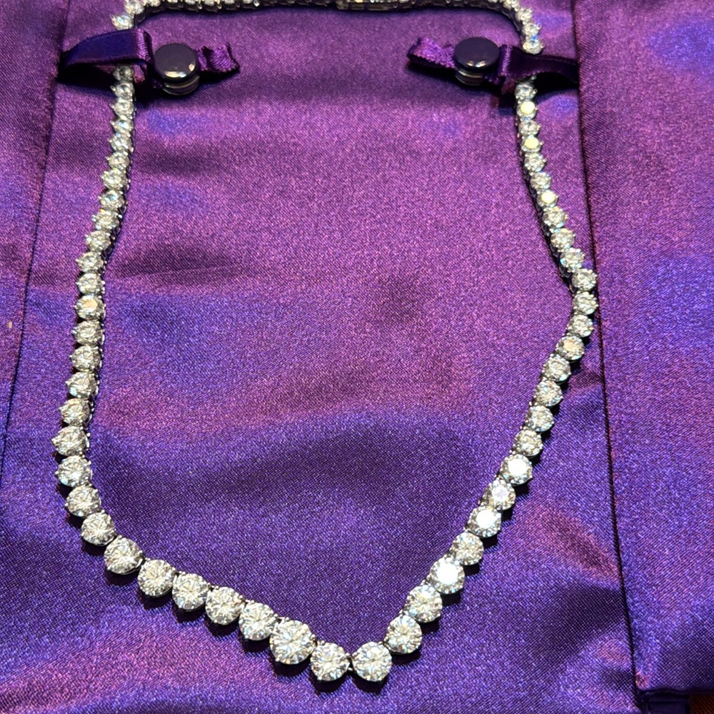 NWT 16” Swarovski Silver Crystal Necklace - Picture 8 of 12